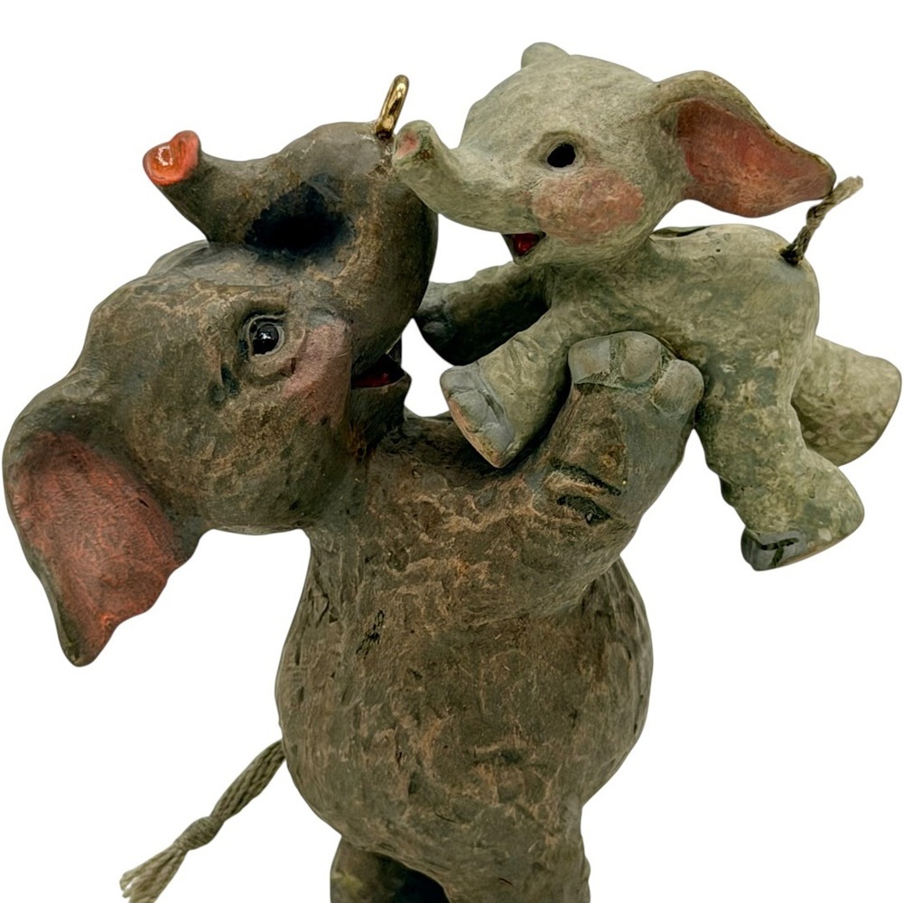 Hallmark 2008 Elephant Mother and Calf Christmas Ornament Collectible